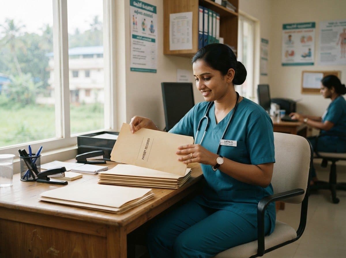 A nurse with her registration documents